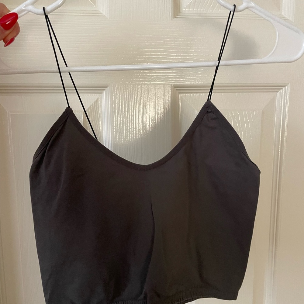 Free people charcoal gray skinny strap seamless brami